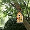 Glitzhome® Distressed Wooden Birdhouse with Flower